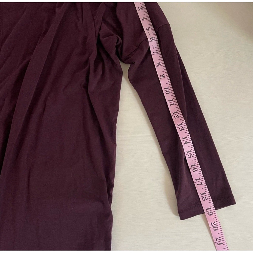 Athleta‎ Womens Large Burgundy Plum Long Sleeve Oversized Center Seam Top L - Picture 6 of 8